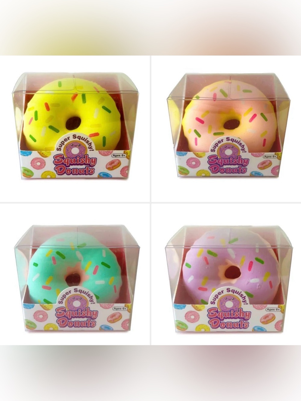 Squishy Donut Toy - Assorted Pastel Sprinkles